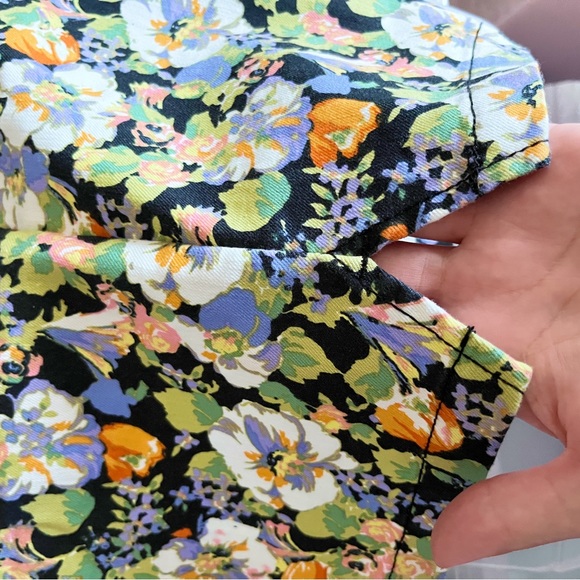 Wild Fable Floral Notch Front Seamed Mini Skirt Denim Jean Target Women 14 NEW - Picture 5 of 8